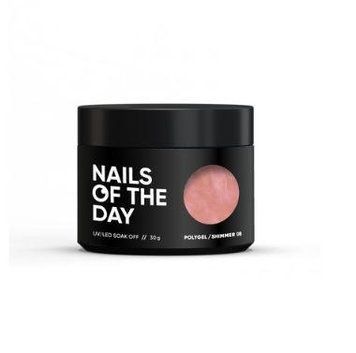 Уцінка! Полігель NAILSOFTHEDAY Polygel shimmer 08 рожевий з дрібним сріблястим шимером, 30 мл 4864423451 фото