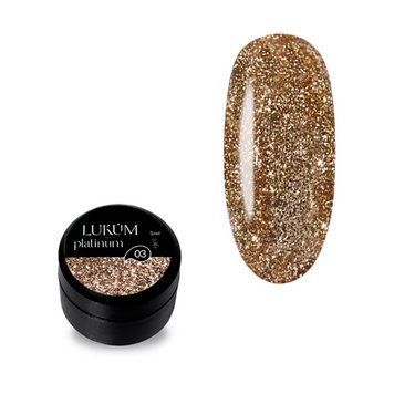 Гель для нігтів глітерний Lukum Platinum Gel №03 5 мл N09527 фото