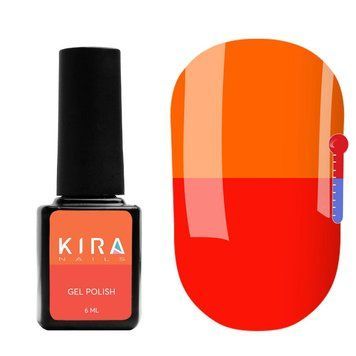 Гель-лак Kira Nails Termo T08 (приглушенный красный, при нагревании кислотно-оранжевый), 6 мл N01670 фото