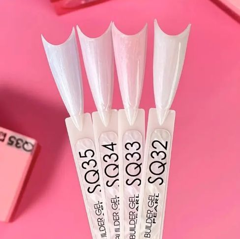 Моделюючий гель для нігтів без HEMA та TPO Moon Full Pearl Builder Gel SQ32 Молочний перламутр, 30 мл SQ32 фото