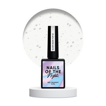 Уцінка! NAILSOFTHENIGHT Silver Snow top 02 &mdash; топ для нігтів зі срібними шестиграниками, без липкого шару, 10 мл 4845283321 фото