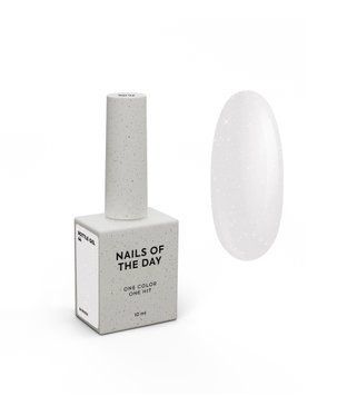 Гель для нігтів NAILSOFTHEDAY Bottle gel 44 shimmer &ndash; білий зі сріблястим шиммером надміцний гель для укріплення нігтів, 10 мл 040526 фото