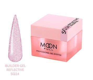 Гель для наращивания ногтей Moon Full Reflective Builder Gel с шимером светоотражающий №SQ24, 30 мл SQ24 фото