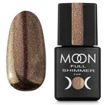 Топ для ногтей с шиммером Moon Full Shimmer Top №1026, 8 мл 906759 фото
