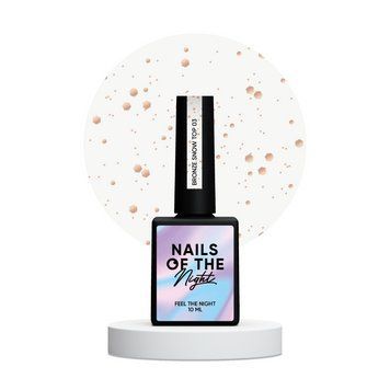 Уценка! NAILSOFTHENIGHT Silver Bronze Snow top 03 &ndash; топ для ногтей с бронзовыми шестигранниками, без липкого слоя, 10 114828332 фото