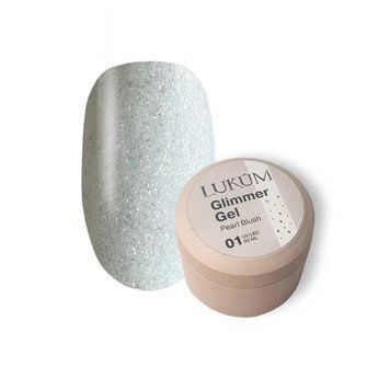 Моделирующий гель Lukum Builder Gel Glimmer №01 Pearly White с жемчужным шиммером, 30 мл 15323 фото