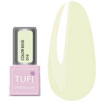 Цветная база TUFI profi PREMIUM Color Base 016 полупрозрачная бледно-желтый, 8 мл 103865 фото