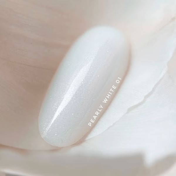 Моделюючий гель Lukum Builder Gel Glimmer №01 Pearly White з перловим шиммером, 30 мл 15323 фото