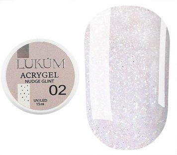 Акригель Lukum AcryGel Nudge №02 (молочный с шиммером), 15 мл N09452 фото