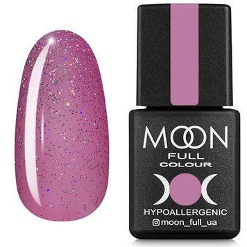 Гель-лак MOON FULL №306 полупрозрачный розовый с разноцветными шиммер, 8мл. N03030 фото
