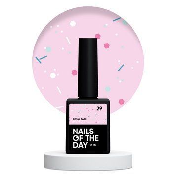 NAILSOFTHEDAY Potal base 29 &ndash; молочно-рожева база для нігтів з неоновими блискітками, 10 мл 118123 фото