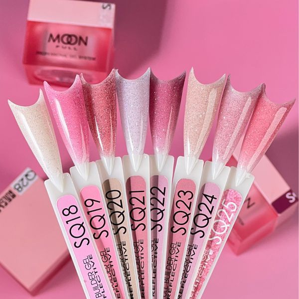 Гель для нарощування нігтів Moon Full Reflective Builder Gel з шимером світловідбиваючий №SQ25, 30 мл SQ25 фото