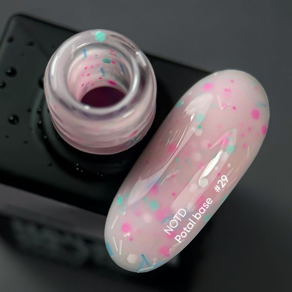 NAILSOFTHEDAY Potal base 29 &ndash; молочно-рожева база для нігтів з неоновими блискітками, 10 мл 118123 фото