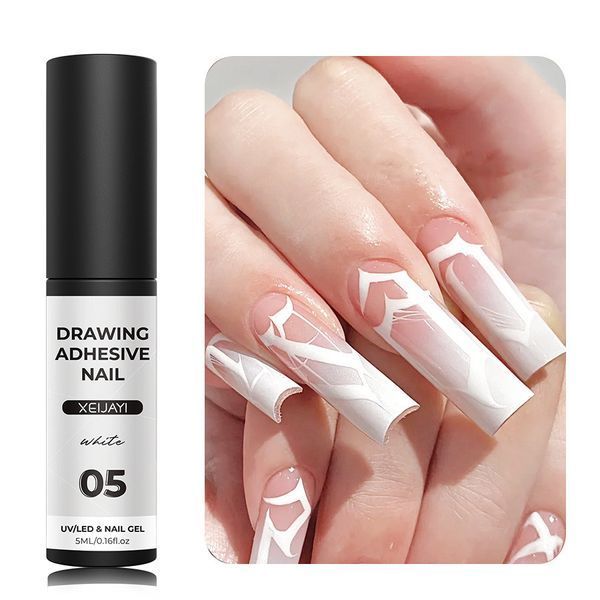 Гель фарба для нігтів Metal Gel №5, Біла 5 мл N9365 фото