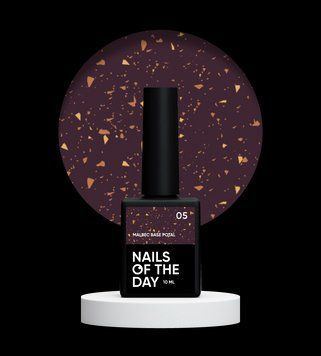 Вітражна база для нігтів з золотою поталлю NAILSOFTHEDAY Malbec base potal 05, 10 мл 4821205 фото