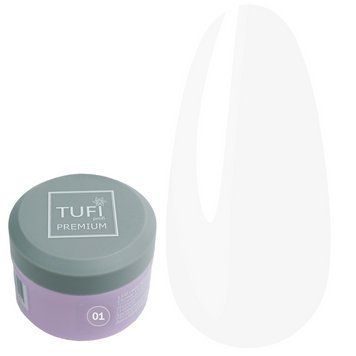 LED гель для наращивания TUFI profi PREMIUM Gel 01 Clear 30 г 0105822 фото