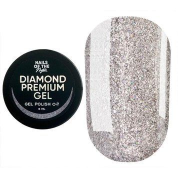 NAILSOFTHENIGHT Diamond Premium 02 &mdash; срібний голографік гель лак з металевою поталью, 5 мл 402434307 фото