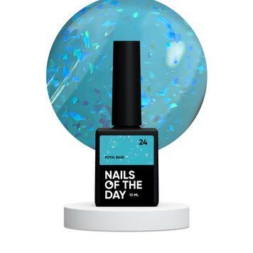 NAILSOFTHEDAY Potal base 24 &ndash; лазурна/яскраво-блакитна база з голографік стильною поталлю, 10 мл 118120 фото
