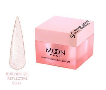 Гель для нарощування нігтів Moon Full Reflective Builder Gel з шимером світловідбиваючий №SQ27, 30 мл SQ27 фото