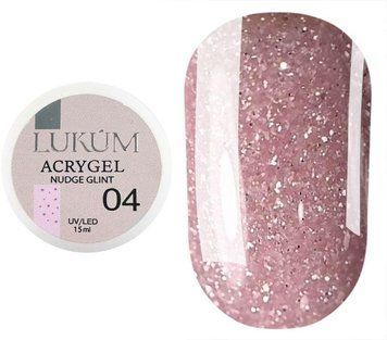 Акригель Lukum AcryGel Nudge №04 (молочно-розовый с шиммером), 15 мл N09454 фото