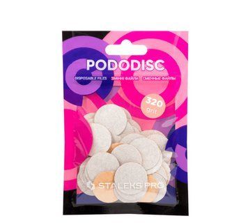 Змінні файли для педикюрного диску PODODISC STALEKS PRO М 320 грит (50шт.) PDF-20-320w фото