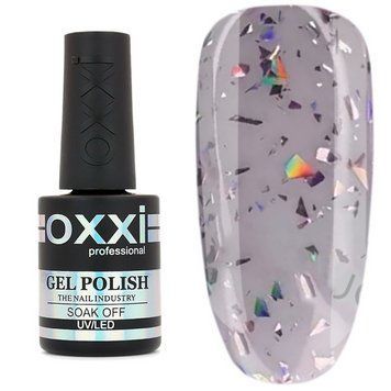 Топ для ногтей без липкого слоя Oxxi Professional Iceberg Top с блестками №3,10 мл 65132 фото