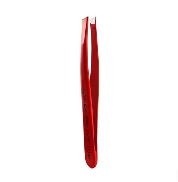 Пинцет для бровей STALEKS PRO EXPERT 11 TYPE 3 Red TE-11/3r фото