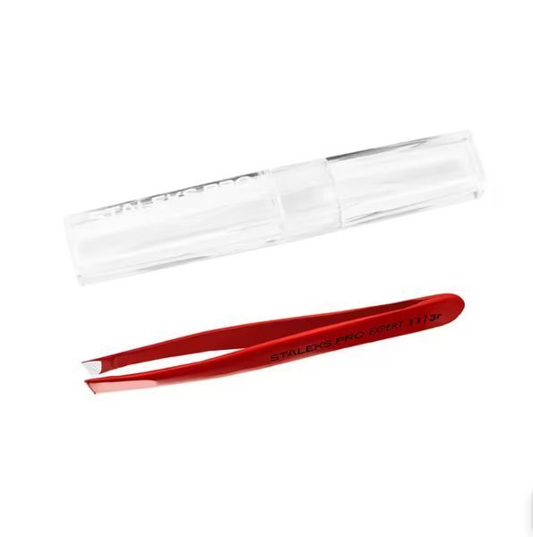 Пинцет для бровей STALEKS PRO EXPERT 11 TYPE 3 Red TE-11/3r фото