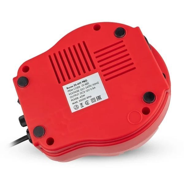 Фрезер для манікюру BUCOS Nail Drill ZS-601 PRO RED на 45 Вт. та 35 000 об. (+6 фрез у подарунок) N11056 фото