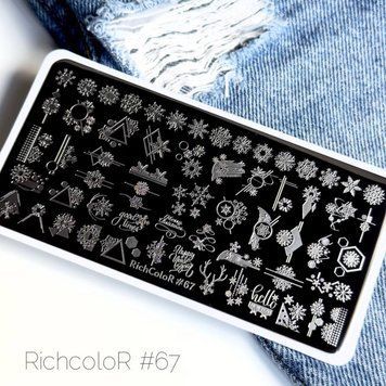 Пластина для стемпинга RR-67 на пластиковой основе (Новый Год) RR067 фото