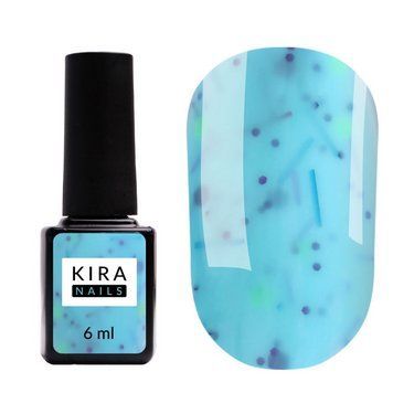 Уцінка! База для нігтів Kira Nails Lollypop Base №006 (блакитний з різнокольоровими пластівцями), 6 мл N8830006 фото