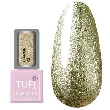 Гель-лак TUFI profi PREMIUM Diamond 03 золотая парча 8мл 0103034 фото