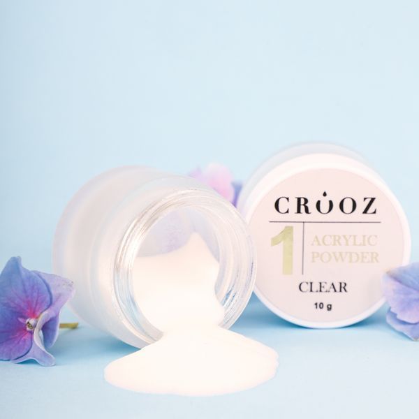Акрилова пудра clear для манікюру від Crooz, прозора, 10 г 4898 фото