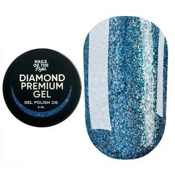 NAILSOFTHENIGHT Diamond Premium 05 &ndash;голубой гель лак с металлической поталью, 5 мл 44464307 фото