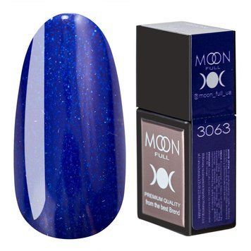 Кольорова база MOON FULL Amazing Color Base №3063 синій з дрібним шиммером, 12 мл. 88306 фото