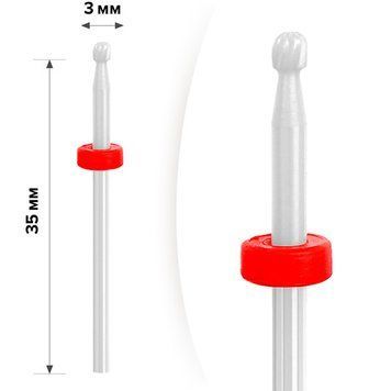 Керамическая фреза для снятия гель-лака mART M-214 - Шарик Red 3мм mart214 фото
