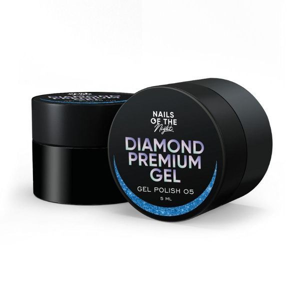 NAILSOFTHENIGHT Diamond Premium 05 &mdash; блакитний гель лак з металевою поталью, 5 мл 44464307 фото