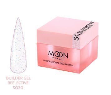 Гель для нарощування нігтів Moon Full Reflective Builder Gel з шимером світловідбиваючий №SQ30, 30 мл SQ30 фото