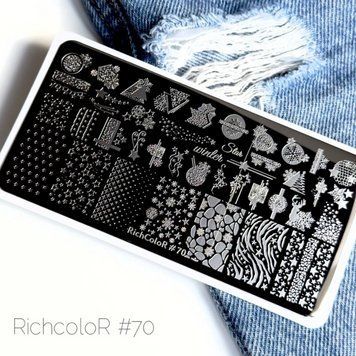 Пластина для стемпинга RR-70 на пластиковой основе (Новый Год) RR070 фото