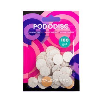 Змінні файли білі для педикюрного диску PODODISC STALEKS PRO S 100 грит (50шт.) PDF-15-100w фото