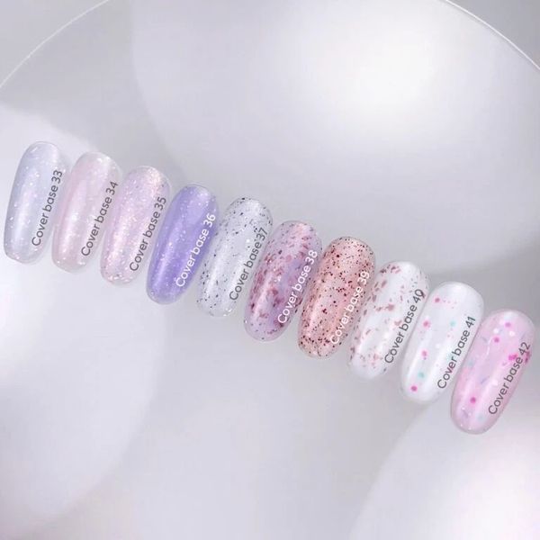База для нігтів Nailsoftheday Cover basе 33 potal &mdash; легке молочне з голографічною поталлю базове покриття для нігтів, 10 мл 568306824 фото