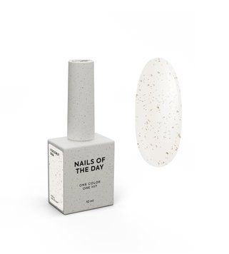 Гель&ndash;лак для ногтей NAILSOFTHEDAY Gel polish Coconut молочно-белый с золотой талью, перекрывающий в один слой 5574206 фото