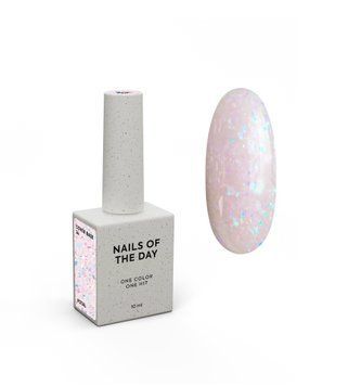 База для ногтей Nailsoftheday Cover basе 34 potal - нежно-розовое с голографической поталью базовое покрытие для ногтей, 10 мл 568306825 фото