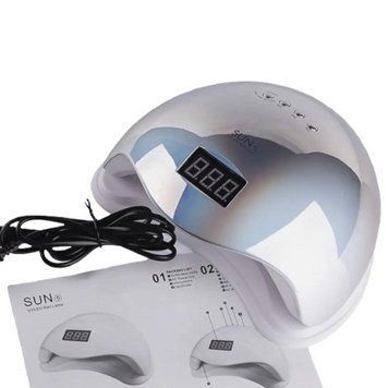 Лампа для сушки ногтей LED/UV SUN 5 PLUS 48w серая с перламутром 16494 фото