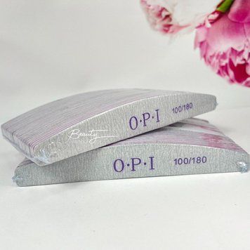 Пилка для нігтів OPI півколо 100/180 упаковка (25 шт) N00492 фото