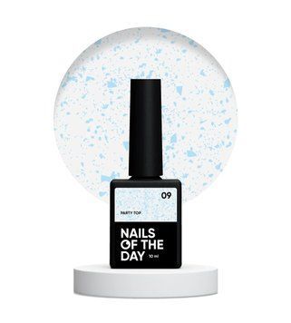 NAILSOFTHEDAY Party top 09 &ndash; финишное покрытие для ногтей с голографической слюдой, без липкого слоя, 10 мл 28099 фото