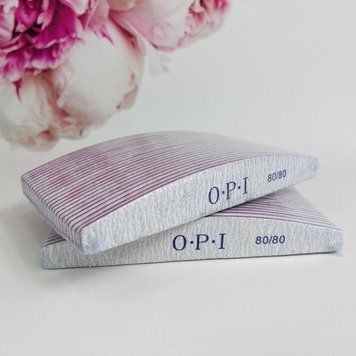 Пилка для нігтів OPI півколо 80/80 упаковка (25 шт) N004978 фото