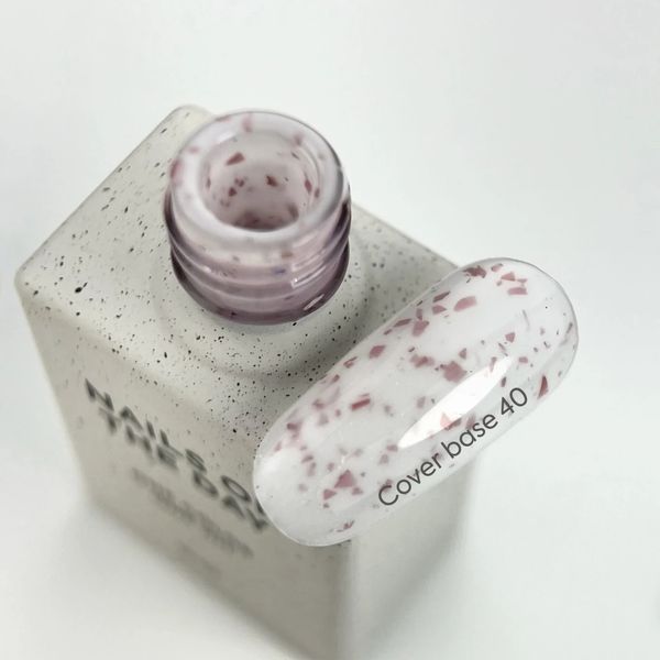 База для ногтей Nailsoftheday Cover basе 40 potal - насыщенно-молочное с розовой поталью базовое покрытие для ногтей, 10 мл 568306826 фото
