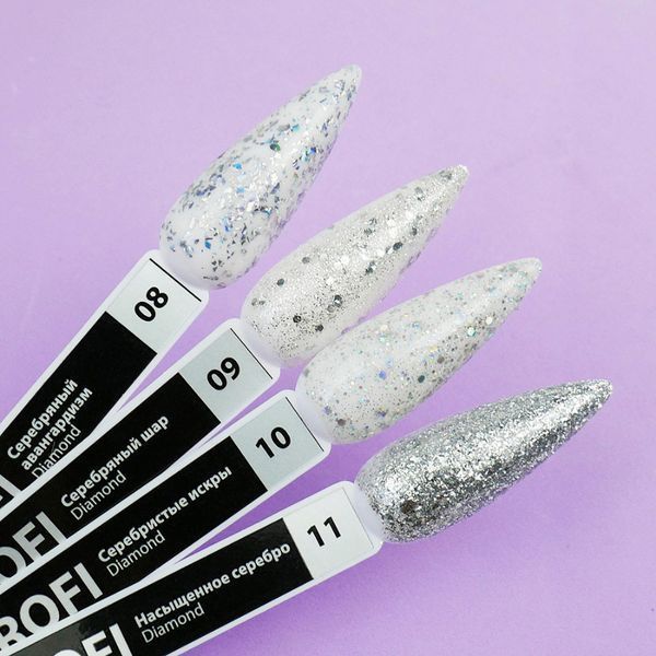 Гель-лак TUFI profi PREMIUM Diamond 09 серебряный шар 8мл 0103040 фото