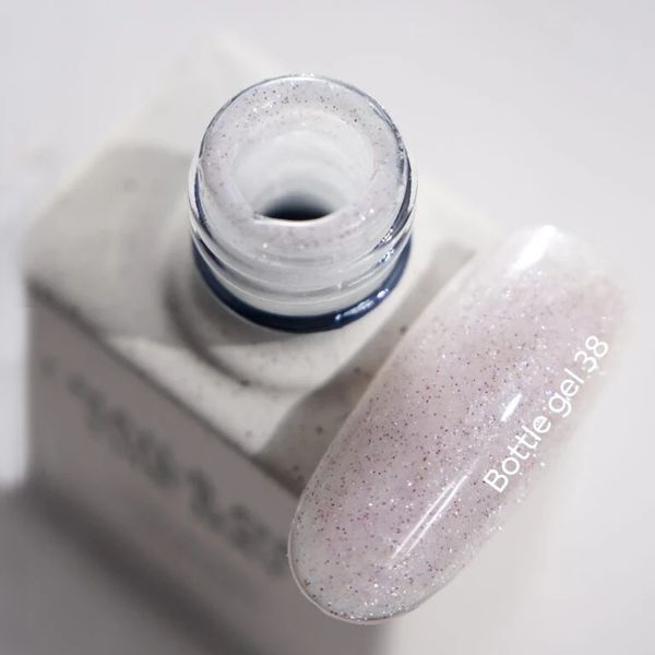 Гель для нігтів NAILSOFTHEDAY Bottle gel 38 &ndash; молочно-рожевий світловідбиваючий надміцний гель для укріплення нігтів, 10 мл 83438 фото